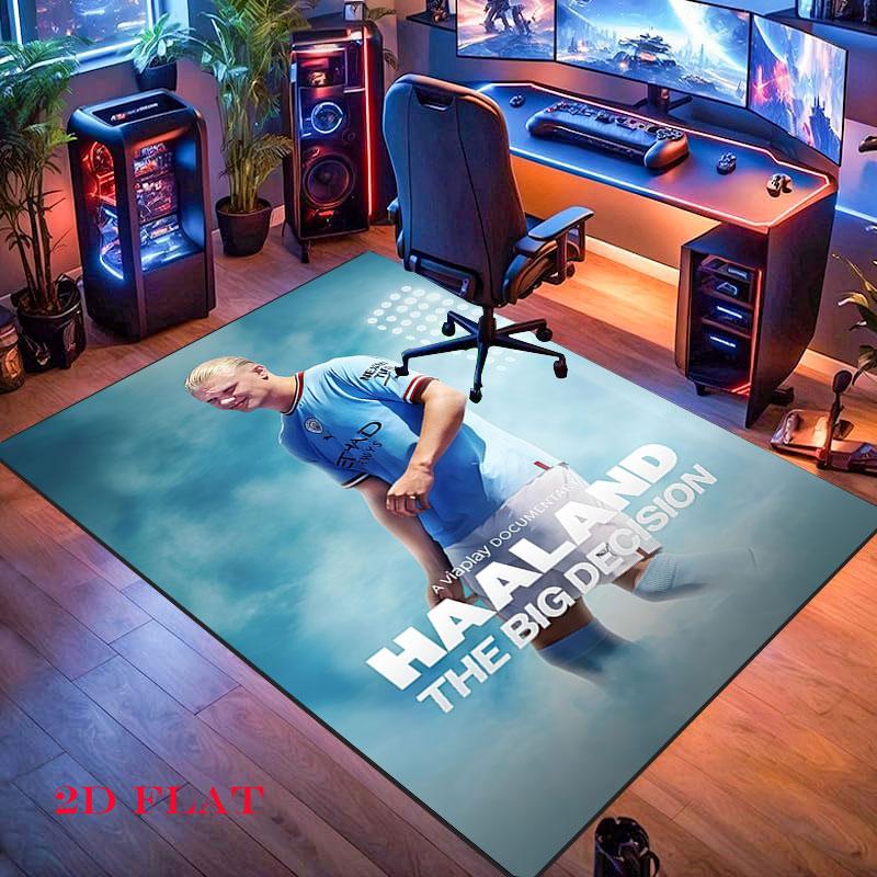 Erling Haaland Force Poster Carpet Rug for Living Room Bedroom Home Sofa Decoration,Kids play Nonslip Floor Mat