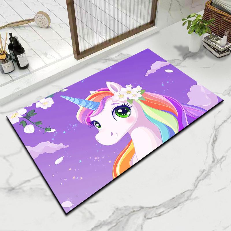 Коврики для ванной Rainbow Pony Коврики для входной двери в дом Нескользящие впитывающие коврики для ног Коврики для туалета