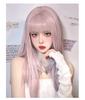 Full Pink X Blue Harajuku Small Face with Net Semi-long Wig, Ladies' Wig, Straight, Natural, Style, Popular, Effect, Cute,