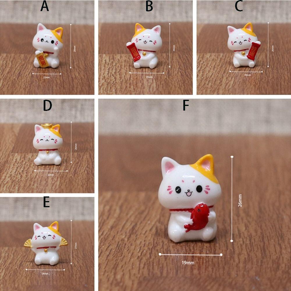 Мини-фигурки кошек удачи, реалистичные кошки, микро-ландшафтный орнамент для сада и ландшафта