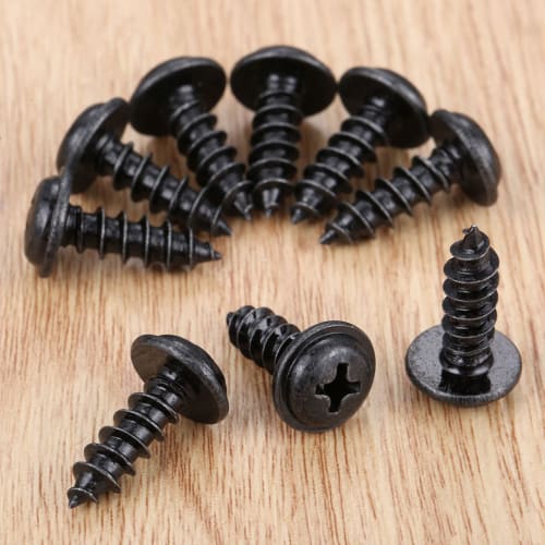 Tapping Screws, M5 X 15.8mm, 50 Pieces, 5mm Diameter, Universal Type, Cross Recessed, Repair Parts, Black