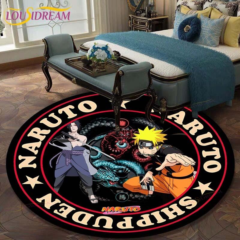 Круглый ковер с рисунком Наруто для гостиной, детский коврик, напольный коврик, коврик для ванной, ковер для спальни, коврик для детской комнаты