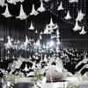 Lily Flower Ceiling Decor: Romantic White Crystal Arrangement for Weddings