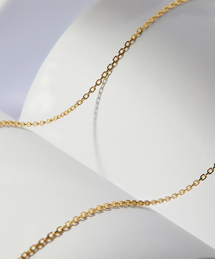 Helene Jewelry 14K 18K New Square Chain Gold Necklace (Type B)