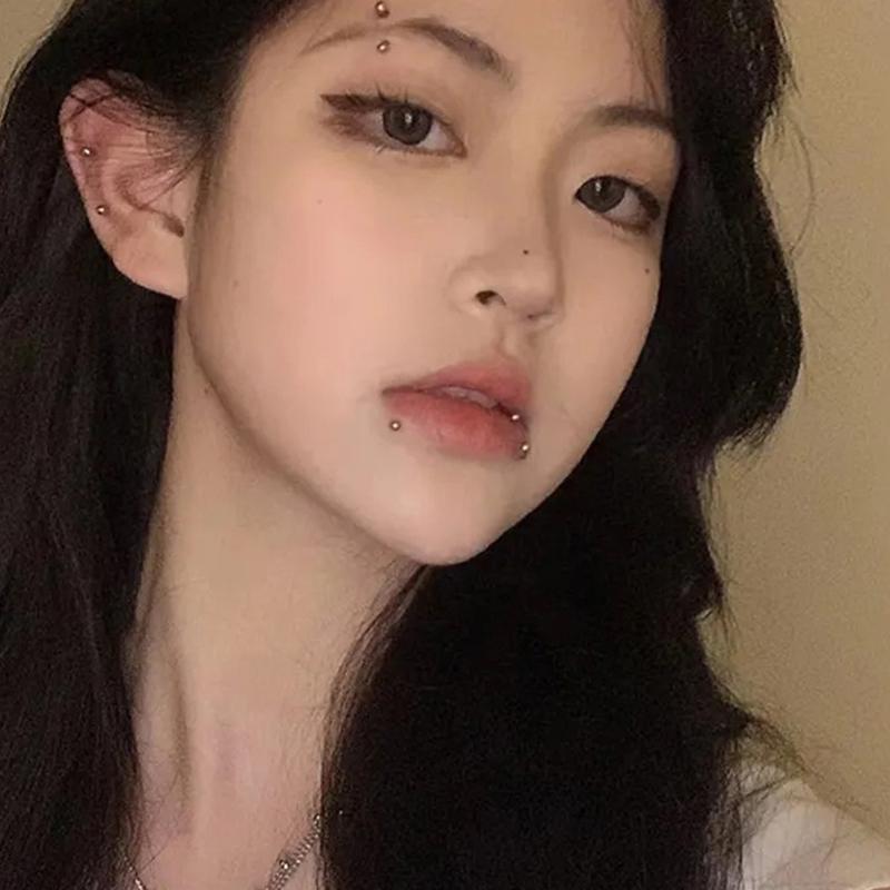 Фальшивый пирсинг брови Фальшивые лабреты для губ Серьги-гвоздики Наклейки Фальшивая серьга для носа Пирсинг лица Клей Ювелирные украшения для лица Без пирсинга Кожа