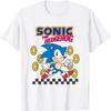 Милая Ретро Футболка Соник Ежик Пробежка Сквозь Золотые Кольца