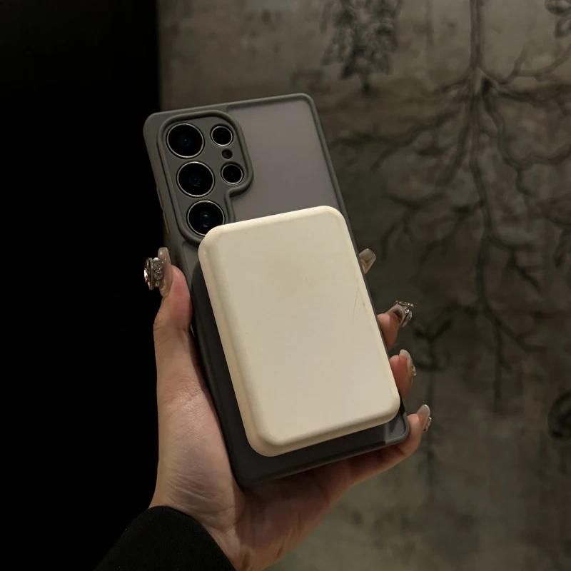 Вращающаяся на 360° подставка Матовый прозрачный магнитный чехол для Samsung Galaxy A17 A07 A56 A36 A26 A16 A06 A55 A35 A25 A15 A05 Чехол Magsafe