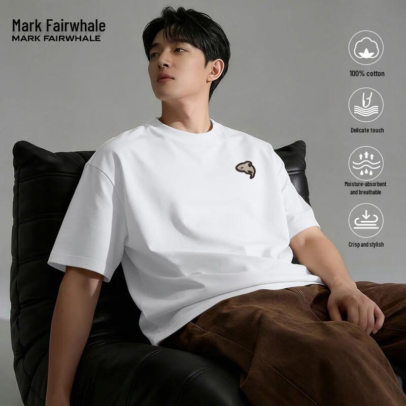 Mark Fairwhale Мужская хлопковая футболка плотного плетения с силуэтом косатки