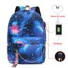 Blank Backpack USB Chain Webbing Bag Casual Student Schoolbag Heat Transfer Solid Color Backpack Support Making