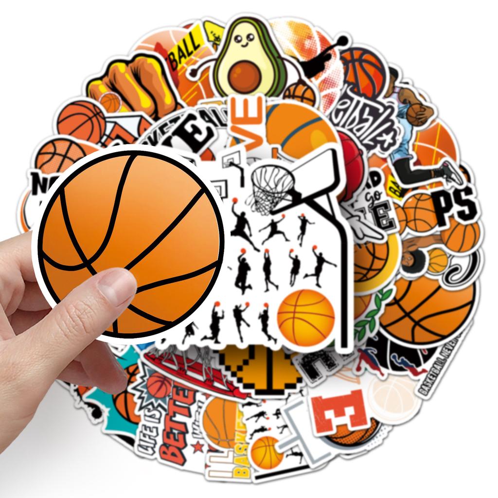 50 баскетбольных граффити, персонализированных спортивных детских;s креативные водонепроницаемые наклейки на чемодан для скейтборда своими руками