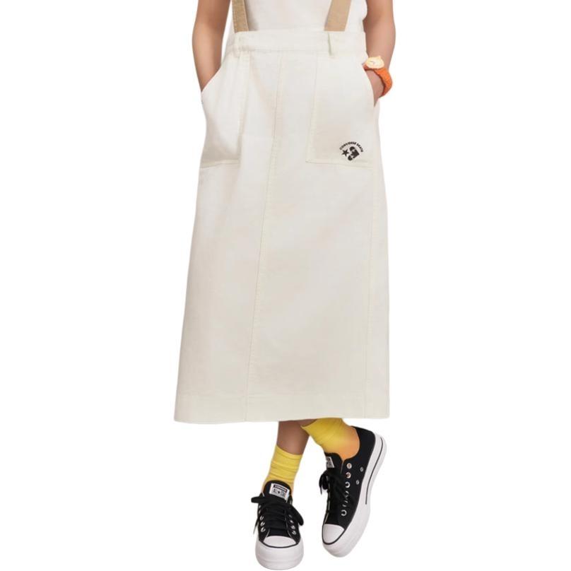Converse BIB Casual Long Skirt Women's White 10026168-A01