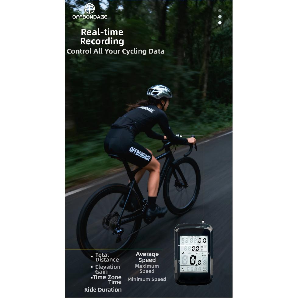 OFFBONDAGE Велокомпьютер Беспроводной GPS Велосипедный Спидометр MTB Шоссейный Велосипед Велосипедный Одометр USB Перезаряжаемый Цифровой Секундомер