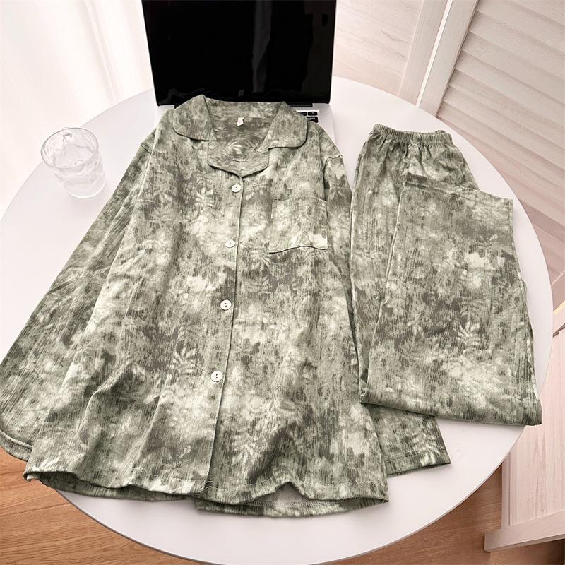 Пижамы Ink женские модели весна и осень длинные рукава длинные брюки свободные Senior Sense пижамы домашний комплект