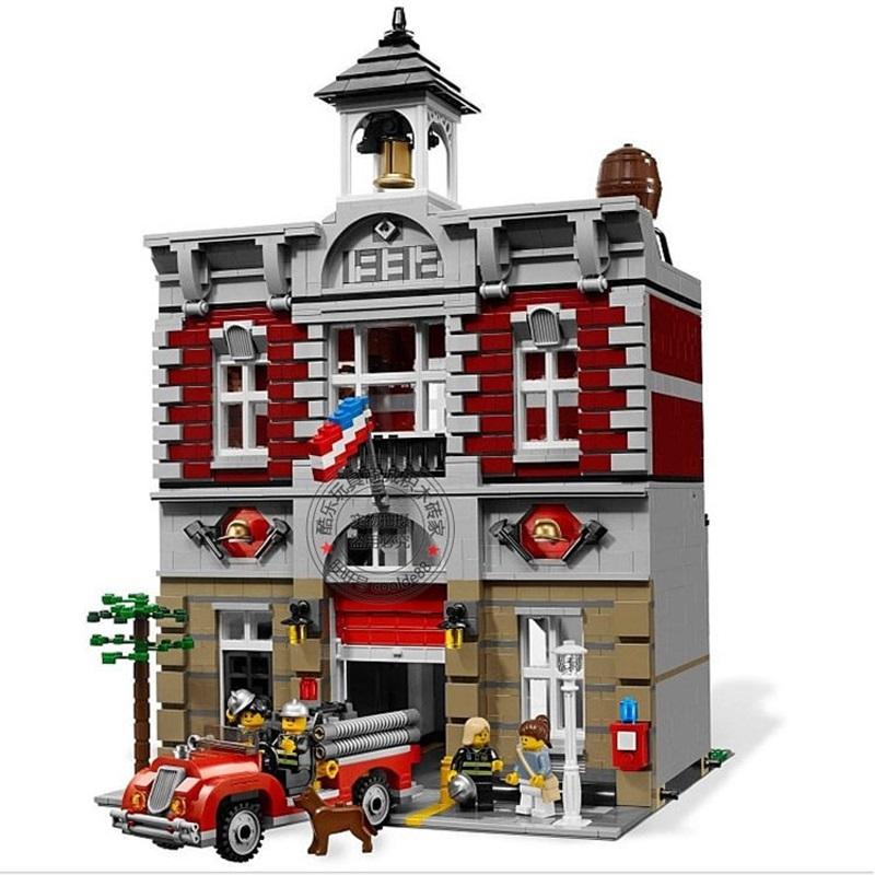 Совместимо с серией LEGO Street View ностальгическая пожарная часть 10197 гигантская строительная игрушка для взрослых