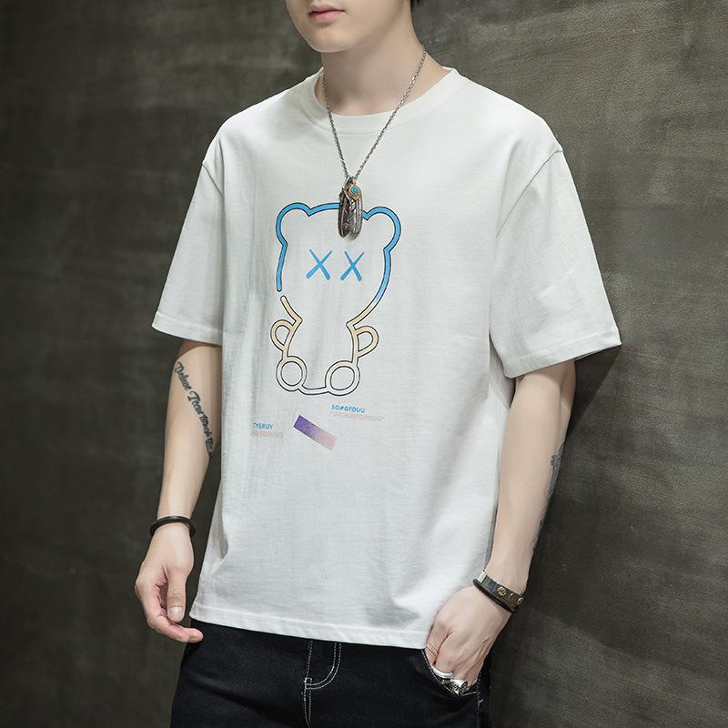 Men's Korean Style Loose Cotton Summer T-Shirt - Short Sleeve, Student Inner Wear