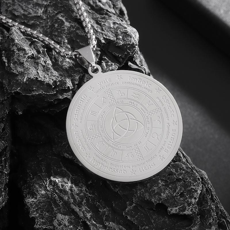 Изысканный кулон из нержавеющей стали с узором «Ведьмин узел», ожерелье с кельтским узлом, ювелирные изделия на удачу, Рождественский подарок для друзей и семьи