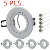 5pcs Rimless Recessed LED Downlight Mounting Frame Bracket Ceiling Lamp with GU10 Base Socket Spot Lighting Holder Fitting