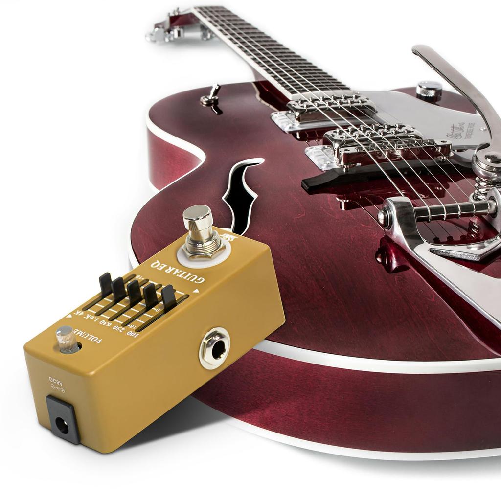 ISET EQ Pedal for Electric and Acoustic Guitar with True Bypass Equalizer, 100Hz, 250Hz, 630Hz, 1.6kHz, 4kHz, (Guitar Equalizer)