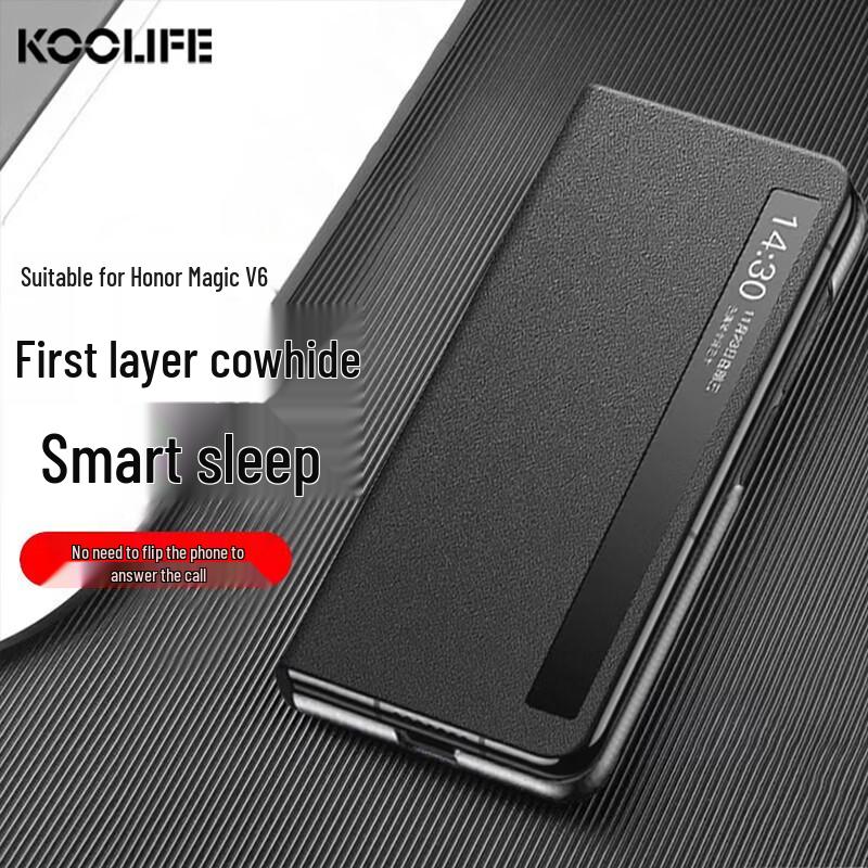 KOOLIFE Оригинальный кожаный чехол-книжка с окном для Honor Magic V6