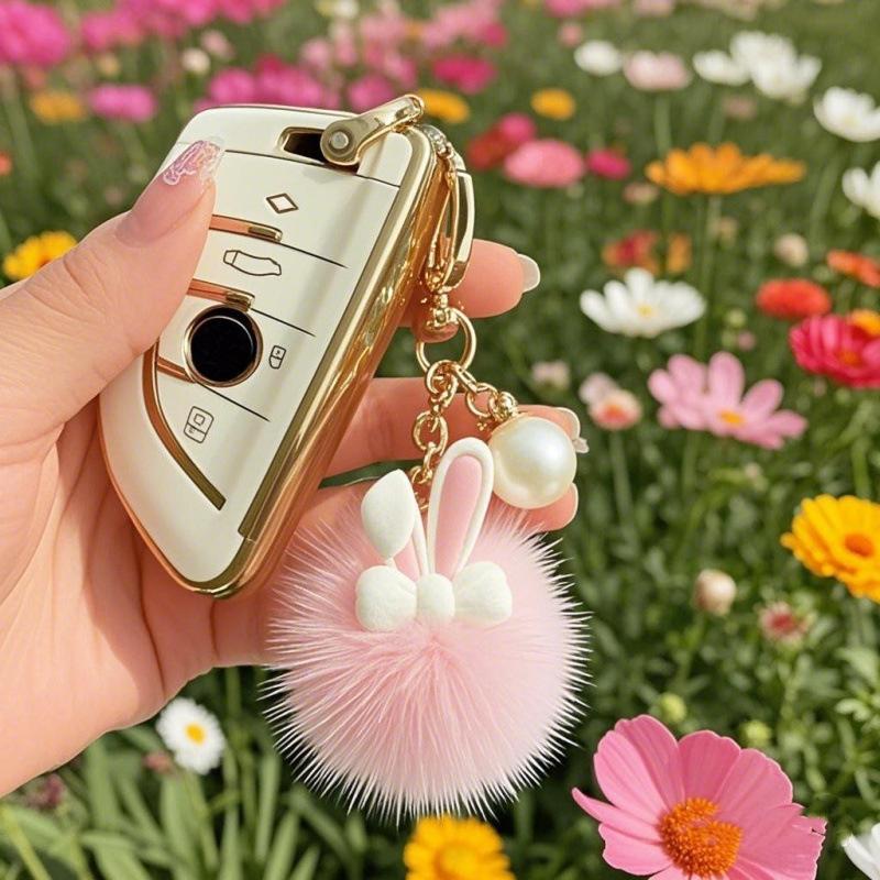 1 шт. бант-бабочка с гладким на ощупь, украшение в виде кроличьих ушек, предметы первой необходимости, плюшевый брелок-аксессуар