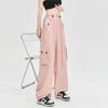2024 Новые модные женские свободные брюки-карго весна-лето тонкие комбинезоны с карманами высокая талия широкие брюки прямые свободные спортивные брюки элегантные брюки 2391