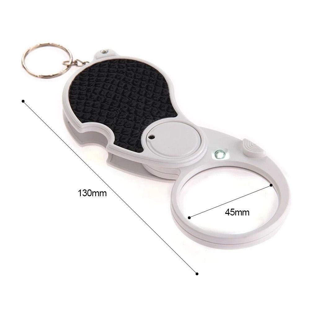 With LED Lamp Handheld Mini 5X Key Chain Magnifiers Magnifying Glass Lens Folding Magnifiers