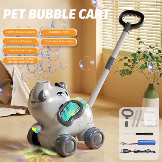 Dog Bubble Machine for Toddlers Portable Bubble Maker Blower Toy with Lights Large Output Rechargeable Lion Elephant Shape Indoor Outdoor Play Toys