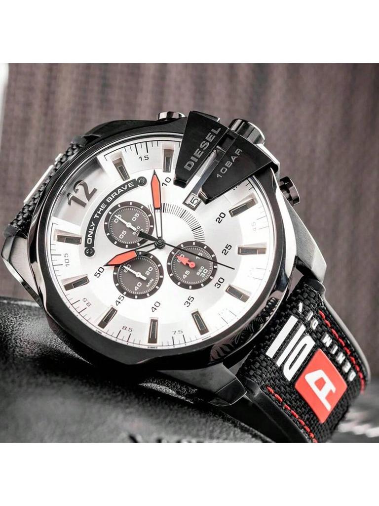 Meg Chief Sport Leisure Мужские кварцевые часы DZ4512 51мм Серебристый круглый циферблат