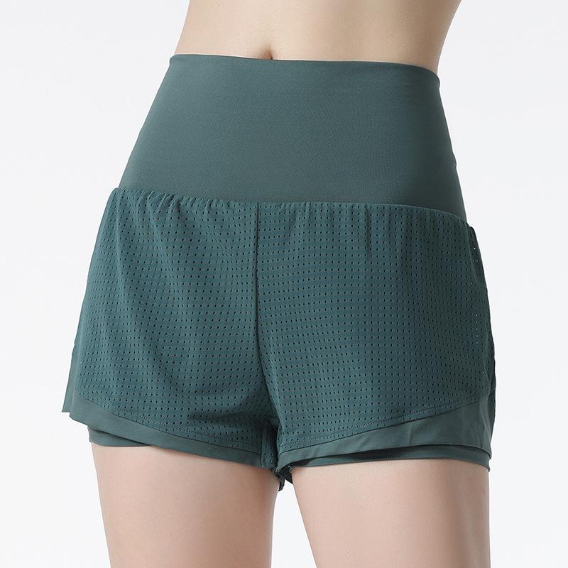 Летние поддельные спортивные шорты женские свободные быстросохнущие штаны для бега и фитнеса противоскользящие штаны для йоги с высокой талией