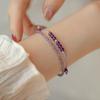 Natural Purple Crystal S925 Silver Bracelet Handmade Woven Bracelet Girl Party Gift