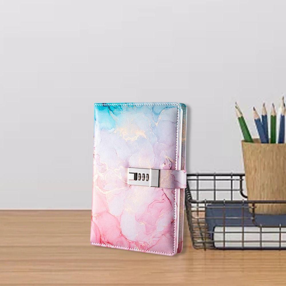 Thickened Password Book with Lock 180 Pages Student Notepad Diary Book Office School Supplies