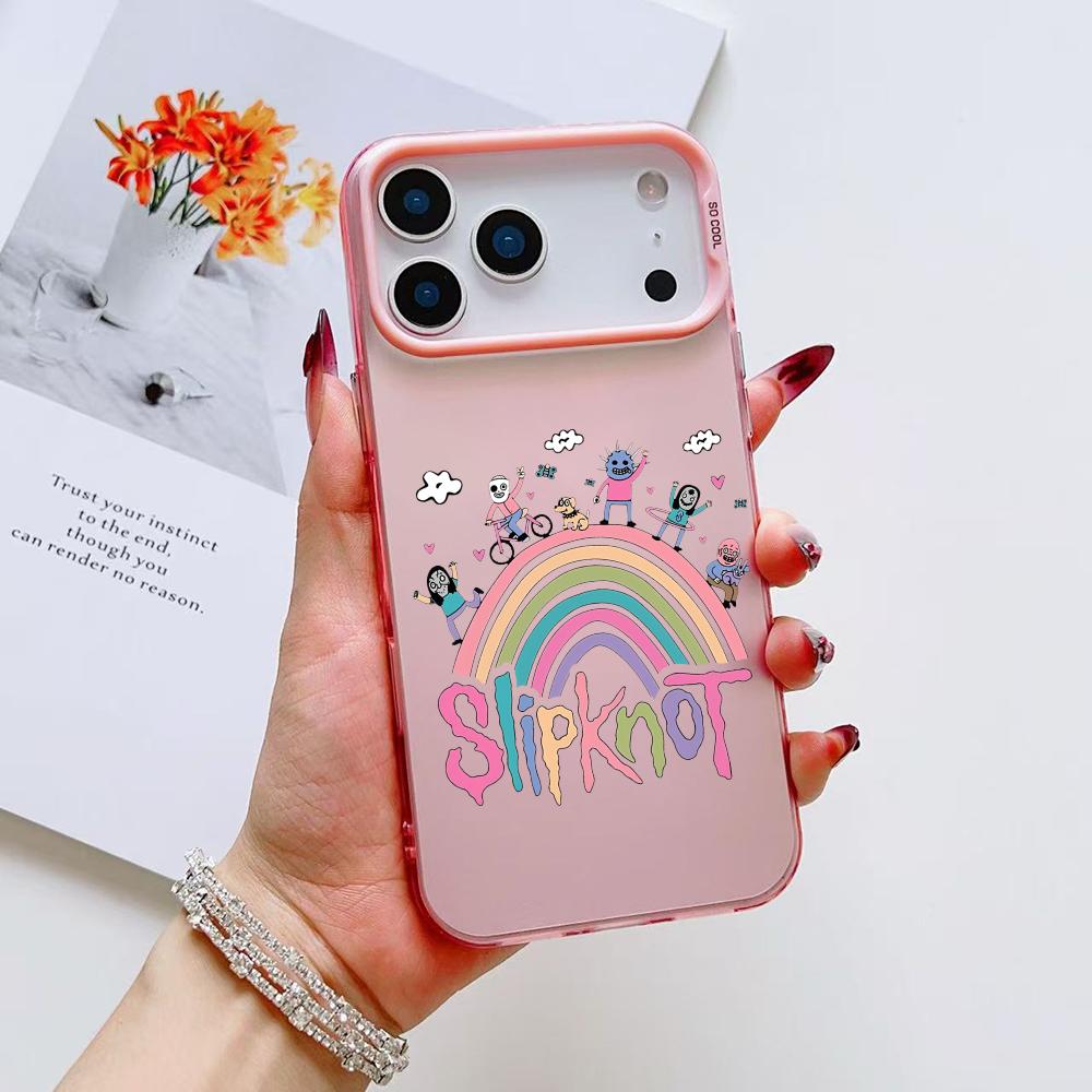 Смешной мультяшный чехол S-Slipknots для iPhone 17 16 15 14 13 12 11 Pro Max Air Матовый Лазерный Аврора Ударопрочный Funda