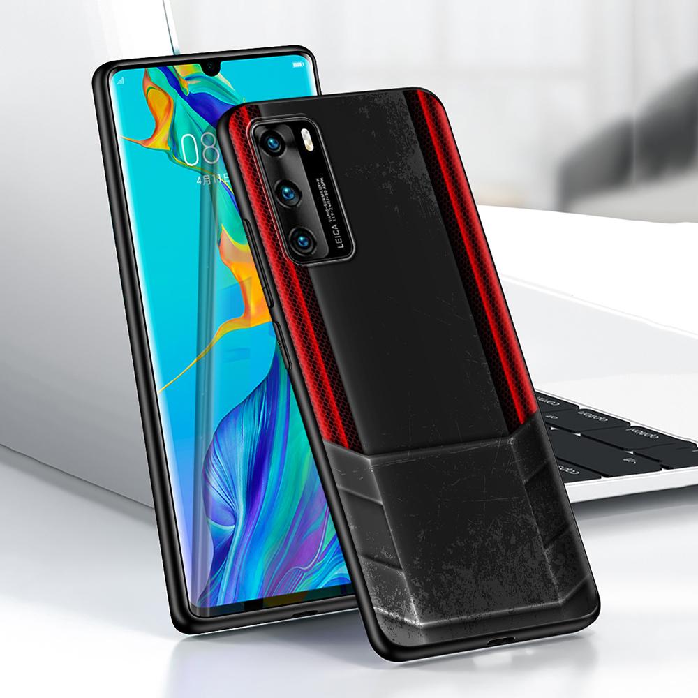 Sports Car Carbon Fibre Case for Huawei P30 P Smart Z P40 Lite E P20 Y6 Y7 Y9 Honor 8X Play 9A 50 20 Pro Black Soft Phone Cover