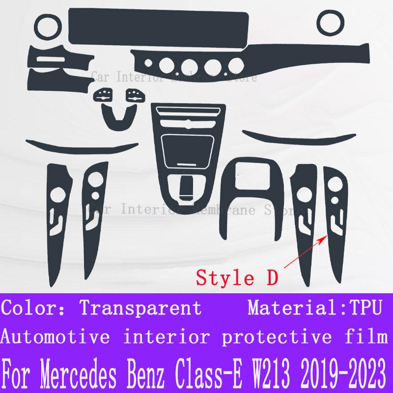 For Mercedes Benz Class-E W213 Car Interior Center Console Transparent TPU Protective Film Anti-scratch Repair Film