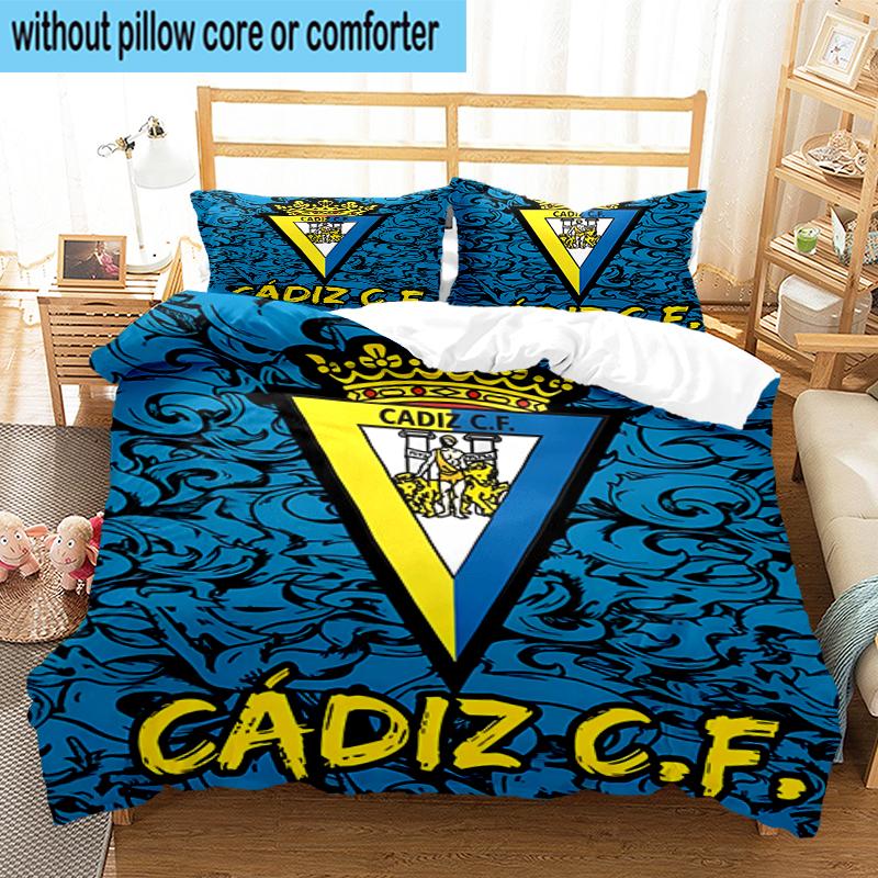 3PCS Cadiz Crest Design Bedding Set,Including 1pc Duvet Cover And 2pcs Pillowcases Perfect for Bedroom, Dormitory, Fan Christmas gift
