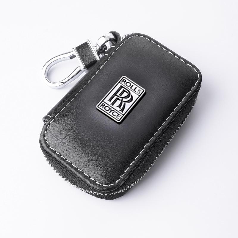 Кожаный чехол-брелок для автомобильного ключа, сумка для ключей, оболочка, брелок для Rolls-Royce Cullinan Phantom Ghost Wraith Dawn, аксессуары для интерьера автомобиля