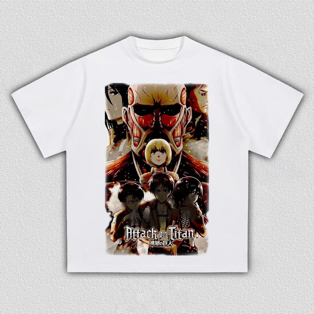 Attack on Titan Eren Jaeger Anime Printing T-shirt Men's Clothing Women's 2026 Summer New High Quality Cotton T Shirt
