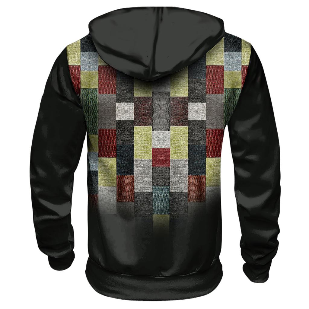 Модный свободный мужской и женский свитер с капюшоном с длинным рукавом и принтом