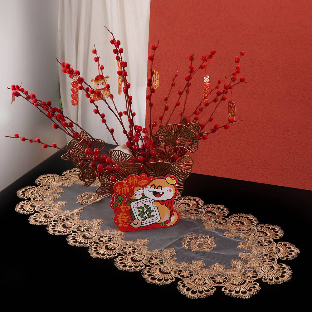 Dacron Oval Lace Tablecloth Vintage Coffee Table Placemat Durable Europe Dining Tablecloth  Home