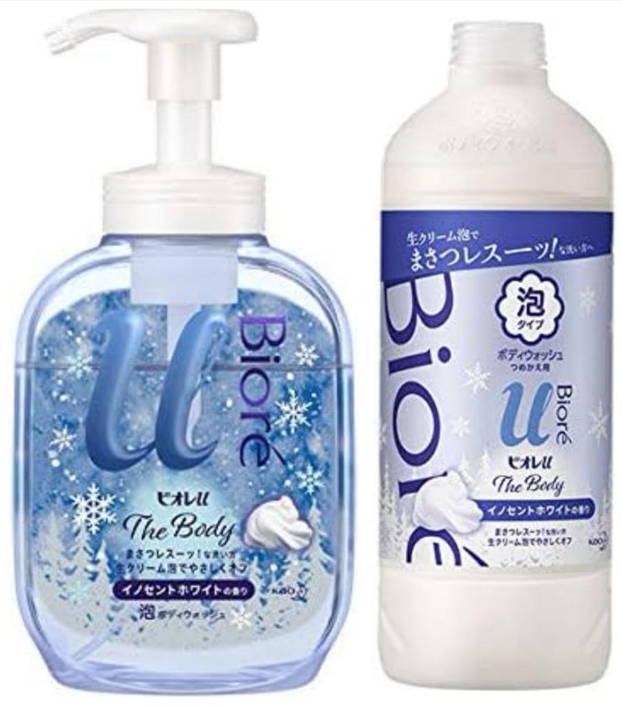 Biore U The Body Foam Type Innocent White Scent Pump 540ml Refill 450ml Included Ballpoint Body Color Will Be Delivered At + Bonus (eco Pen, Random)