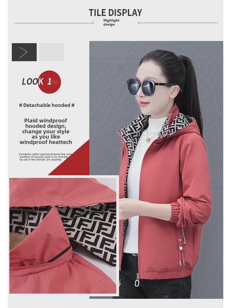 Women's Mid-Age Hooded Fleece Lined Jacket: Detachable & Warm for Autumn/Winter