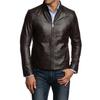 Men's Genuine Lambskin Brown Leather Jacket Stylish Motorcycle Bomber Biker Outerwear MJ 137