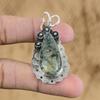 Wedding Gift For Her 925 Sterling Silver Natural Moss Prehnite Gemstone Pendant