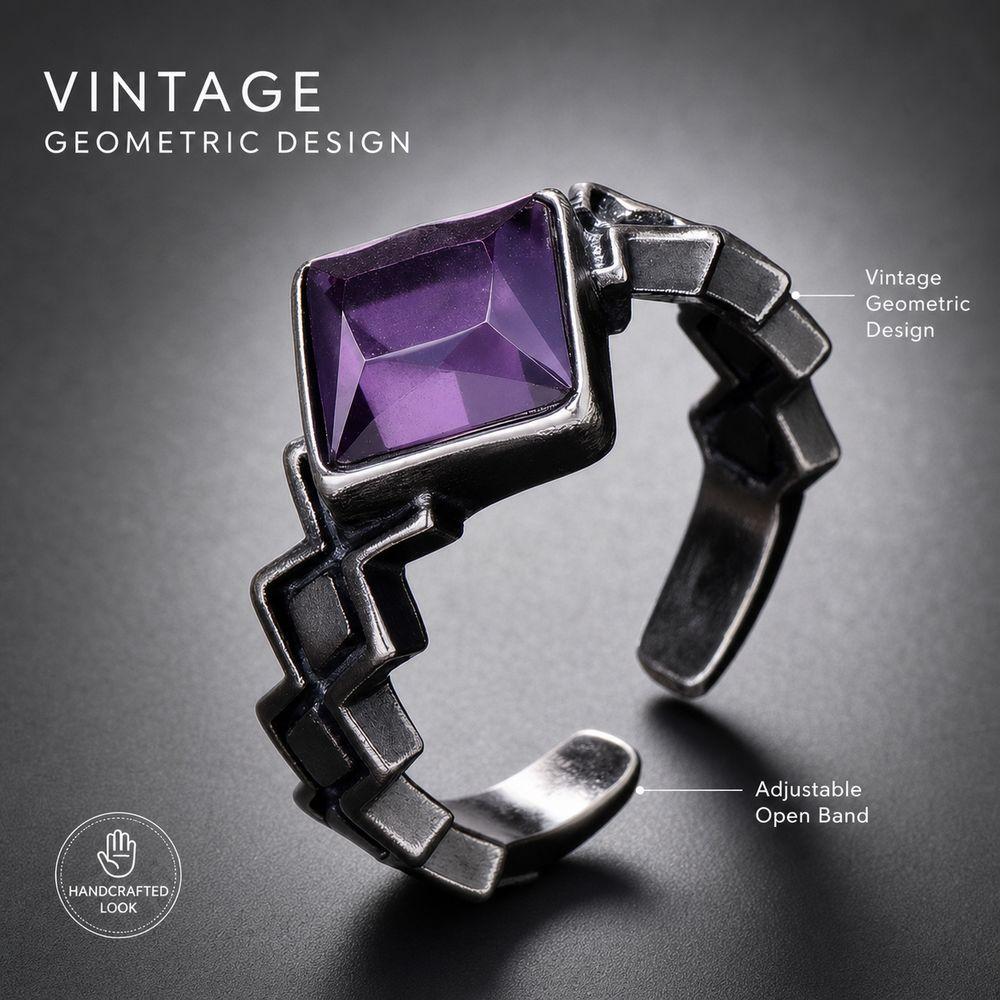 Retro Style Stone Ring White Crystal Finger Ring Newest Handmade Jewelry Gift For Women