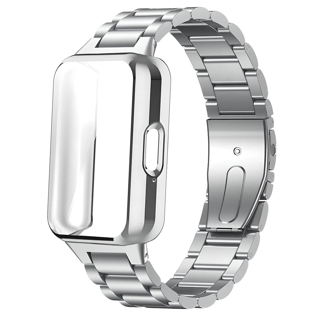 Case+Stainless Steel Strap For Samsung Galaxy Fit 3 Full Protective Screen Case For Samsung Galaxy Fit 3 Metal Band Accessories