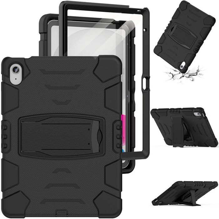 Coque pour iPad A16 (11") - Protection Antichoc 360° - Support Pliable - Noir