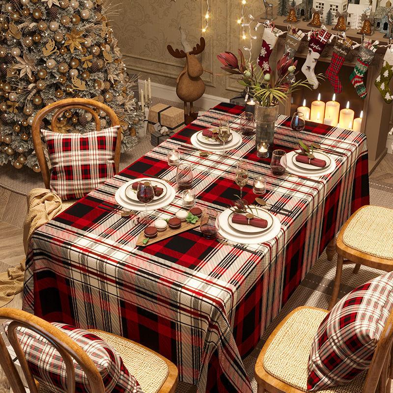Рождественская тематическая скатерть, прямоугольная скатерть, водонепроницаемая скатерть для столовой и дома