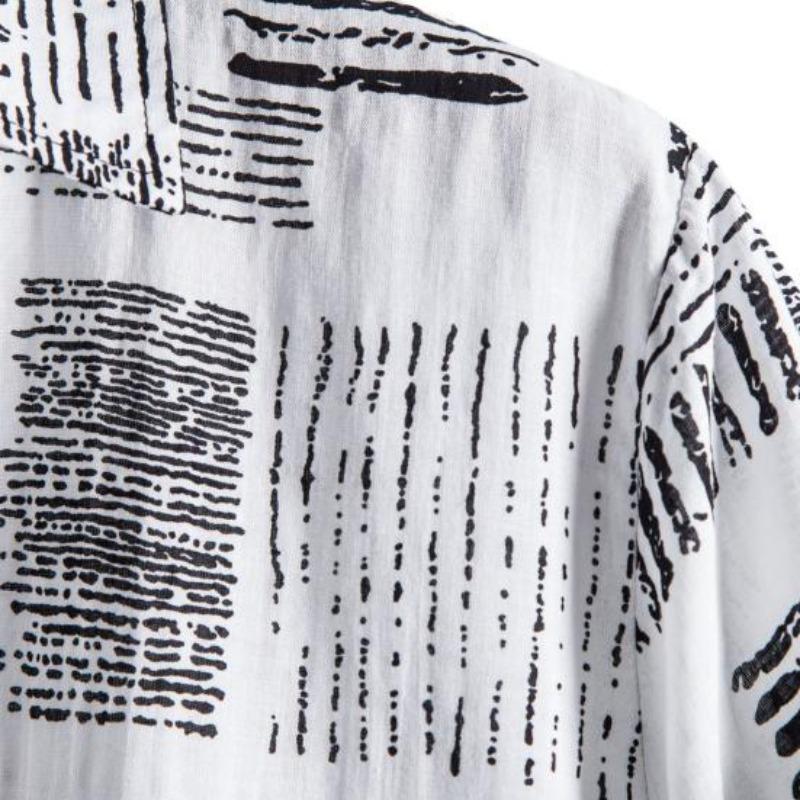 Мужская рубашка с коротким рукавом и отложным воротником, мягкая, с принтом, свободная летняя уличная одежда