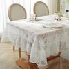 Французская кружевная скатерть с вырезами, Ретро романтическая белая скатерть с оборками и дизайном вырезанных цветов, Свадебное украшение, Накидка на шкафы