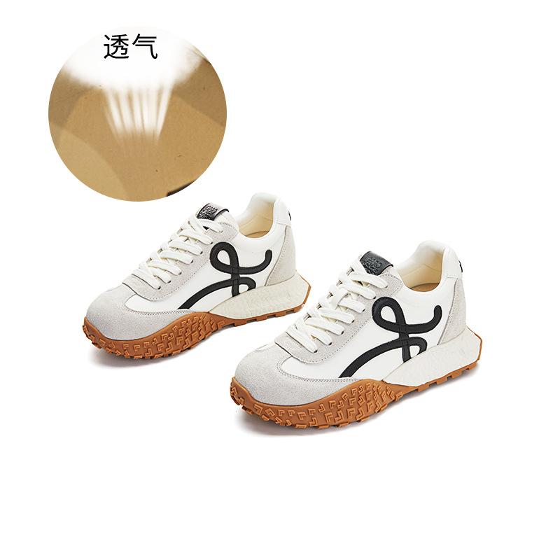 Внутреннее увеличение высоты 3 см кожаные туфли Форрест Гамп 2025 весна новая толстая подошва увеличение высоты ретро спортивная обувь повседневная обувь для папы